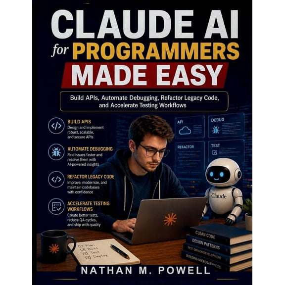 Claude AI Guide for Beginners Claude AI for Programmers Made Easy: Build APIs, Automate Debugging, Refactor Legacy Code, and Accelerate Testing Workfl, Book 8, (Paperback)