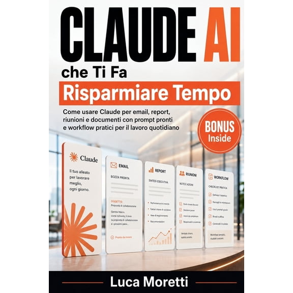 Claude AI che Ti Fa Risparmiare Tempo: Come usare Claude per email, report, riunioni e documenti con prompt pronti e wor, (Paperback)