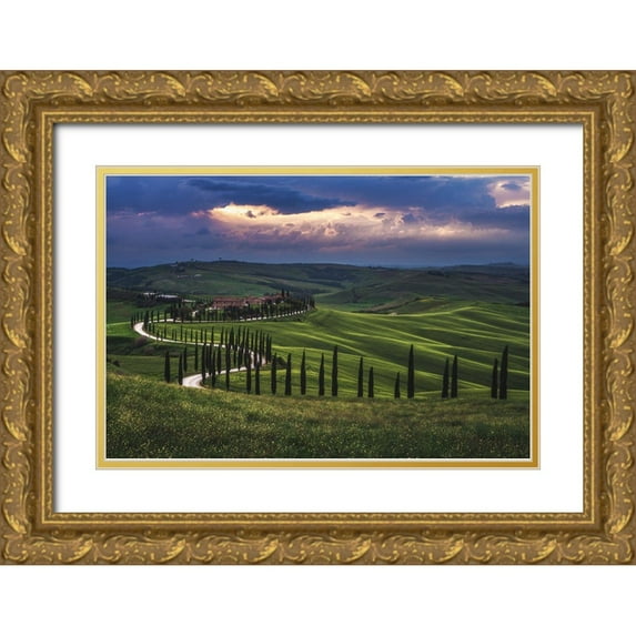 Claude Castor, Jean 24x17 Gold Ornate Wood Framed with Double Matting Museum Art Print Titled - Tuscany - Crete Senesi