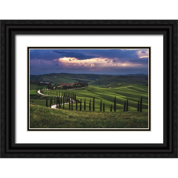 Claude Castor, Jean 32x23 Black Ornate Wood Framed with Double Matting Museum Art Print Titled - Tuscany - Crete Senesi
