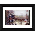 thumbnail image 1 of Claude Charles Bourgonnier 24x17 Black Ornate Framed Double Matted Museum Art Print Titled: The Town Hall Square, October 20, 1918. Demonstration in Honor of the 1920 Class (1918), 1 of 5