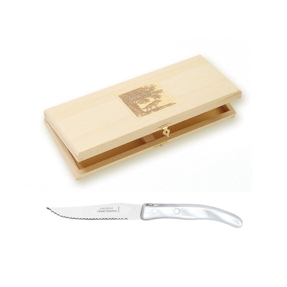 Claude Dozorme Berlingot Steak Knives Set of 6 White Boxed