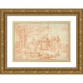 thumbnail image 1 of Claude Gillot 14x11 Gold Ornate Wood Frame and Double Matted Museum Art Print Titled - Bacchanal, 1 of 4
