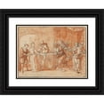 thumbnail image 1 of Claude Gillot 18x14 Black Ornate Wood Framed Double Matted Museum Art Print Titled - Scene from the Italian Comedy (1700), 1 of 5