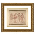 thumbnail image 1 of Claude Gillot 22x20 Gold Ornate Framed and Double Matted Museum Art Print Titled - Figures in Theatrical Costumes, 1 of 4