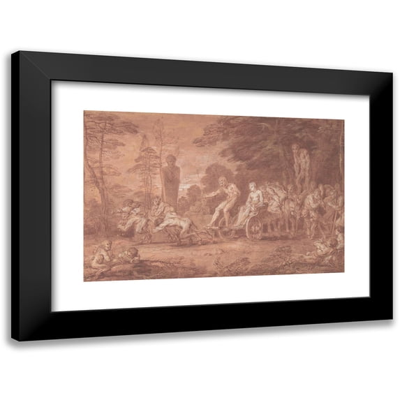 Claude Gillot 24x17 Black Modern Framed Museum Art Print Titled - The Stalled Procession