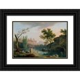 thumbnail image 1 of Claude-Joseph Vernet 18x13 Black Ornate Wood Framed Double Matted Museum Art Print Titled - Summer Evening, Landscape in Italy, 1 of 5