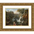 thumbnail image 1 of Claude-Joseph Vernet 18x14 Gold Ornate Wood Frame and Double Matted Museum Art Print Titled - The Waterfalls at Tivoli, with the Villa of Maecenas (C. 1740 - 1750), 1 of 4