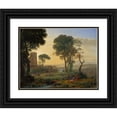 thumbnail image 1 of Claude Lorrain 24x19 Black Ornate Framed Double Matted Museum Art Print Titled: Landscape with the Flight into Egypt (C. 1646), 1 of 5
