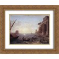 thumbnail image 1 of Claude Lorrain 2x Matted 24x20 Gold Ornate Framed Art Print 'A Seaport at Sunrise', 1 of 2