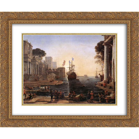 Claude Lorrain 2x Matted 24x20 Gold Ornate Framed Art Print 'Ulysses Returns Chryseis to her Father'