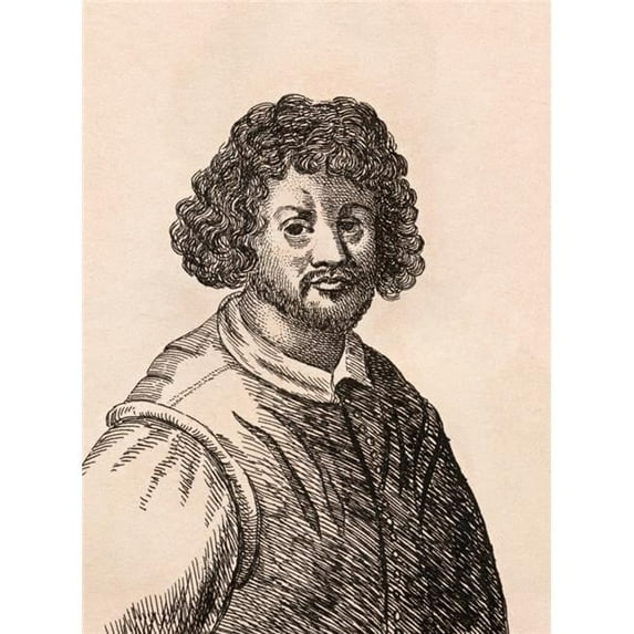 Claude Lorrain Aka Claude Gell E Aka Le Lorrain 1600-1682 French Baroque Era Artist From 75 Portraits of Celebrated Pain Poster Print - 24 x 34