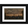 thumbnail image 1 of Claude-Louis Châtelet 24x15 Black Ornate Framed Double Matted Museum Art Print Titled: Illumination of Place Louis-Xv on the Occasion of the Birth of the Dauphin, in October 1781 (, 1 of 5