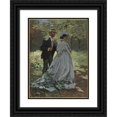 thumbnail image 1 of Claude Monet 11x14 Black Ornate Wood Framed Double Matted Museum Art Print Titled: Bazille and Camille (Study for Lunch on the Grass) (1865), 1 of 5