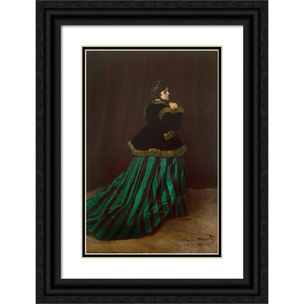 Claude Monet 17x24 Black Modern Framed Museum Art Print Titled - Camille (The  Woman in the Green Dress) (1866) - Walmart.com