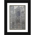 thumbnail image 1 of Claude Monet 11x14 Black Ornate Wood Framed Double Matted Museum Art Print Titled: The Cathedral in Rouen. the Portal, Grey Weather (1892), 1 of 5