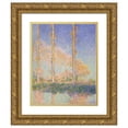 thumbnail image 1 of Claude Monet 12x14 Gold Ornate Wood Frame and Double Matted Museum Art Print Titled - Poplars (1891), 1 of 4