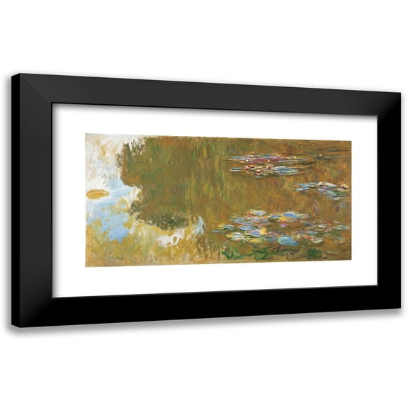 Claude Monet 14x9 Black Modern Framed Museum Art Print Titled - The Water Lily Pond, C. 1917-19