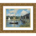thumbnail image 1 of Claude Monet 18x15 Gold Ornate Wood Frame and Double Matted Museum Art Print Titled - The Bridge at Argenteuil (1874), 1 of 4