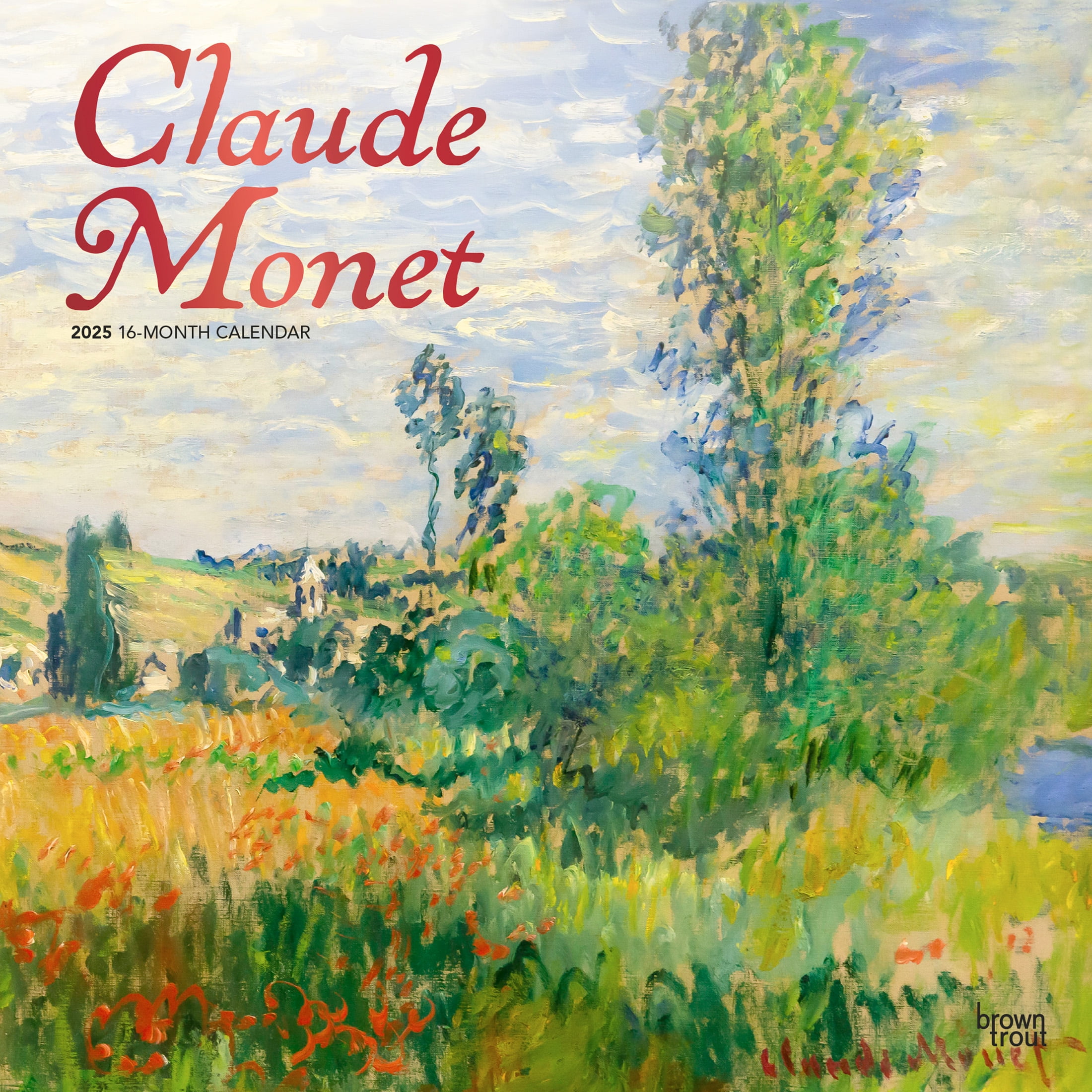 Claude Monet 2025 12x24" Plastic-Free Wall Calendar