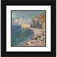 thumbnail image 1 of Claude Monet 20x21 Black Ornate Framed Double Matted Museum Art Print Titled: Etretat, the Beach and the Falaise D'Amont (1885), 1 of 5
