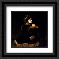 thumbnail image 1 of Claude Monet 2x Matted 20x20 Black Ornate Framed Art Print 'Woman In A Green Dress (detail)', 1 of 2