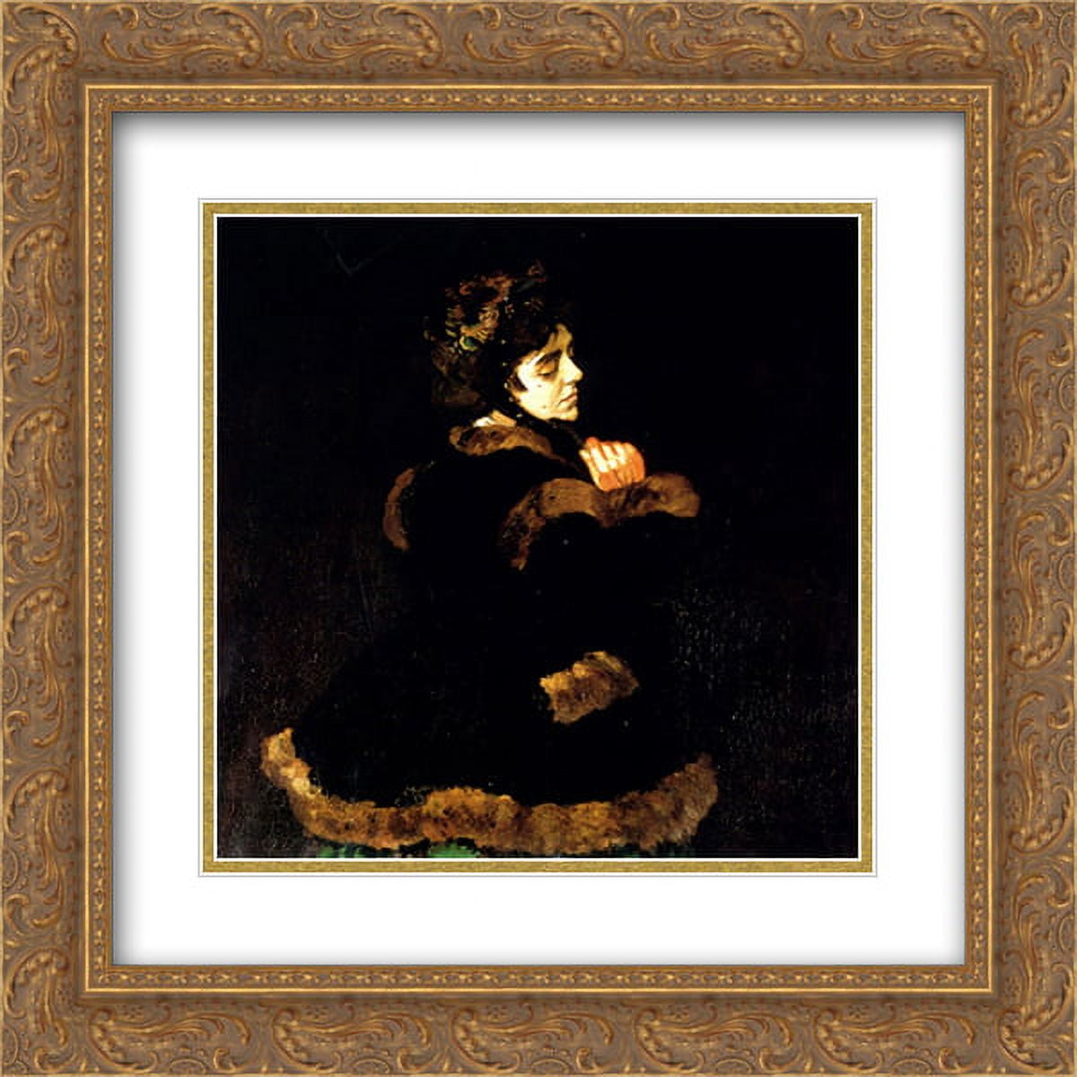 Claude Monet 2x Matted 20x20 Gold Ornate Framed Art Print 'Woman In A Green Dress (detail)' - Walmart.com Claude Monet 2x Matted 20x20 Gold Ornate Framed Art Print 'Woman In A Green Dress (detail)' - Walmart.com
