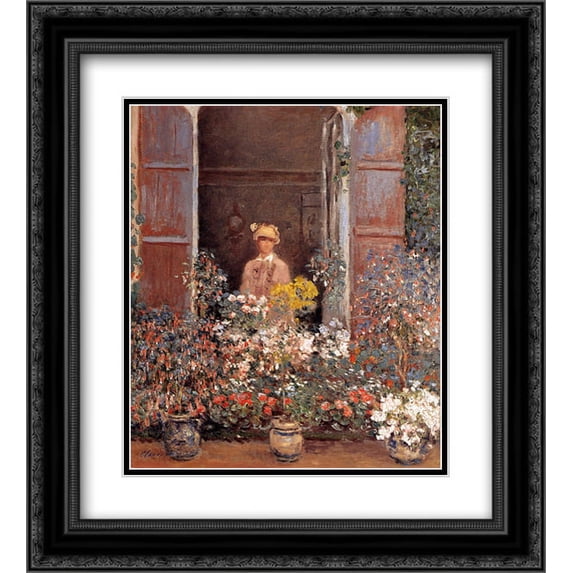 Claude Monet 2x Matted 20x24 Black Ornate Framed Art Print 'Camille At The Window'