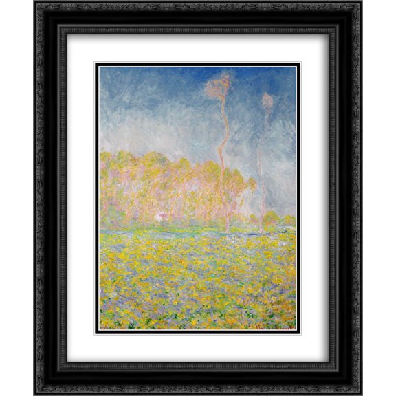 Claude Monet 2x Matted 20x24 Black Ornate Framed Art Print 'Springtime Landscape'