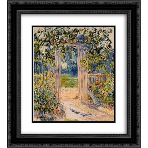 Claude Monet 2x Matted 20x24 Black Ornate Framed Art Print 'The Garden Gate'
