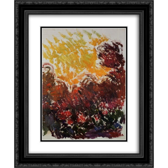 Claude Monet 2x Matted 20x24 Black Ornate Framed Art Print 'The Garden at Giverny'