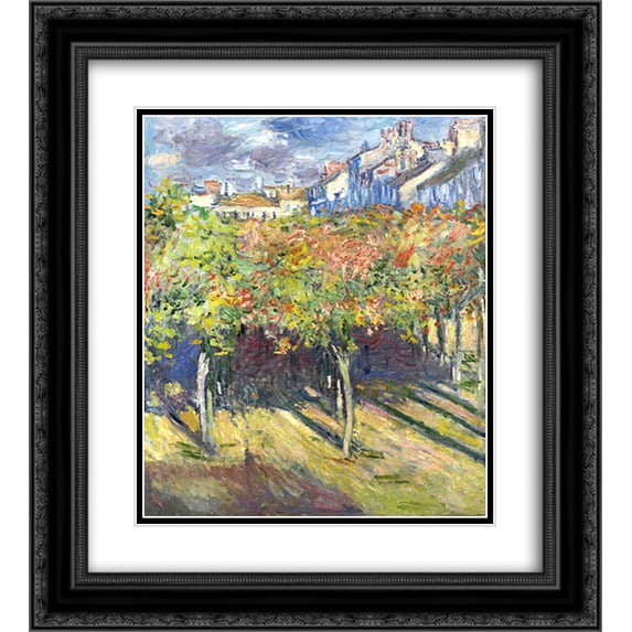 Claude Monet 2x Matted 20x24 Black Ornate Framed Art Print 'The Lindens of Poissy'