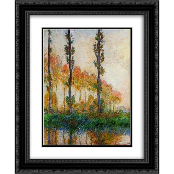 Claude Monet 2x Matted 20x24 Black Ornate Framed Art Print 'The Three Trees, Autumn'