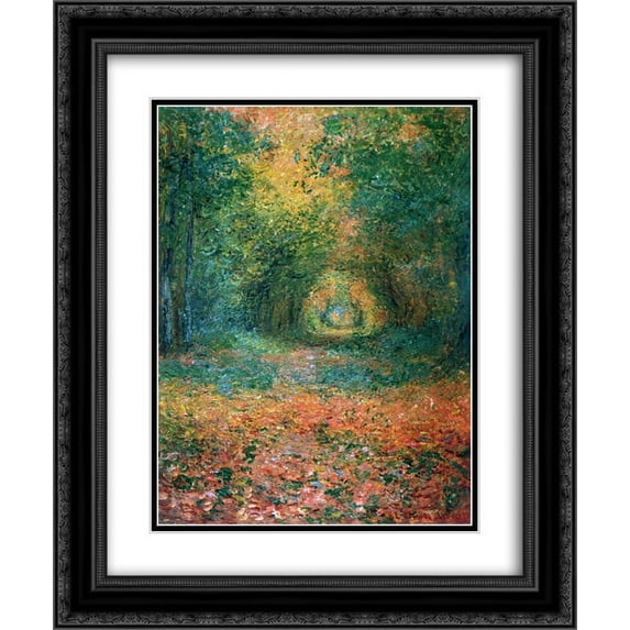 Claude Monet 2x Matted 20x24 Black Ornate Framed Art Print 'The Undergrowth in the Forest of Saint-Germain'