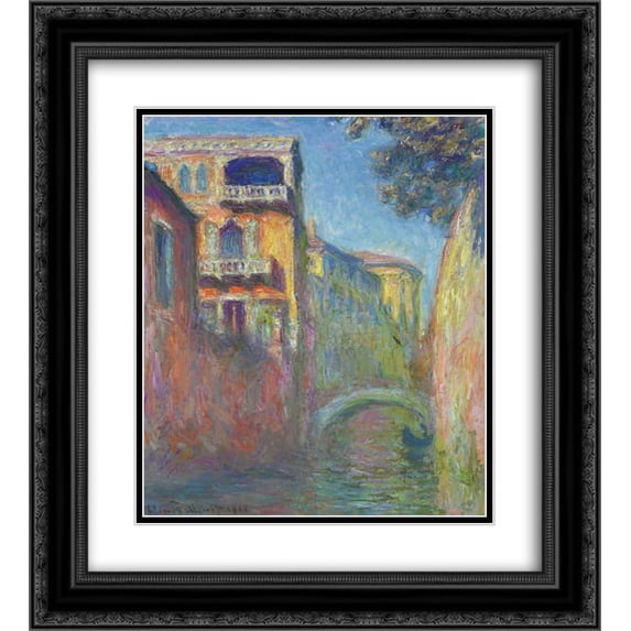 Claude Monet 2x Matted 20x24 Black Ornate Framed Art Print 'Venice, Rio de Santa Salute'