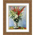 thumbnail image 1 of Claude Monet 2x Matted 20x24 Gold Ornate Framed Art Print 'Bouquet of Gadiolas, Lilies and Dasies', 1 of 2