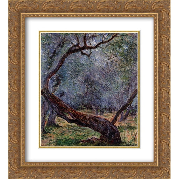 Claude Monet 2x Matted 20x24 Gold Ornate Framed Art Print 'Olive Trees (Study)'
