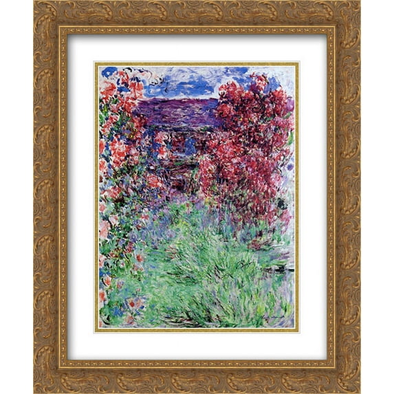 Claude Monet 2x Matted 20x24 Gold Ornate Framed Art Print 'The House among the Roses'