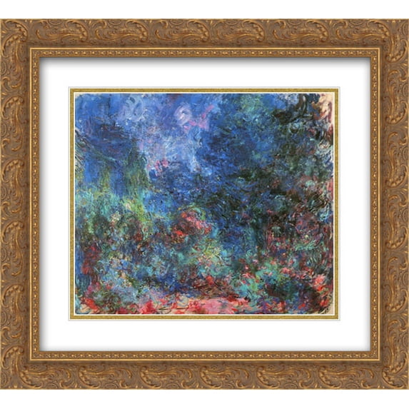 Claude Monet 2x Matted 22x20 Gold Ornate Framed Art Print 'The House at Giverny Viewed from the Rose Garden'