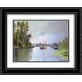thumbnail image 1 of Claude Monet 2x Matted 24x20 Black Ornate Framed Art Print 'Argenteuil Seen from the Small Arm of the Seine', 1 of 2