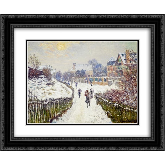 Claude Monet 2x Matted 24x20 Black Ornate Framed Art Print 'Boulevard Saint-Denis, Argenteuil, in Winter'