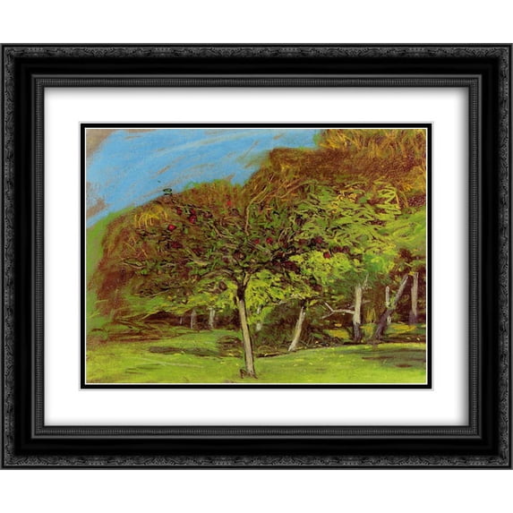 Claude Monet 2x Matted 24x20 Black Ornate Framed Art Print 'Fruit Trees'