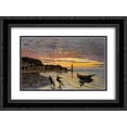 thumbnail image 1 of Claude Monet 2x Matted 24x20 Black Ornate Framed Art Print 'Hauling a Boat Ashore, Honfleur', 1 of 2