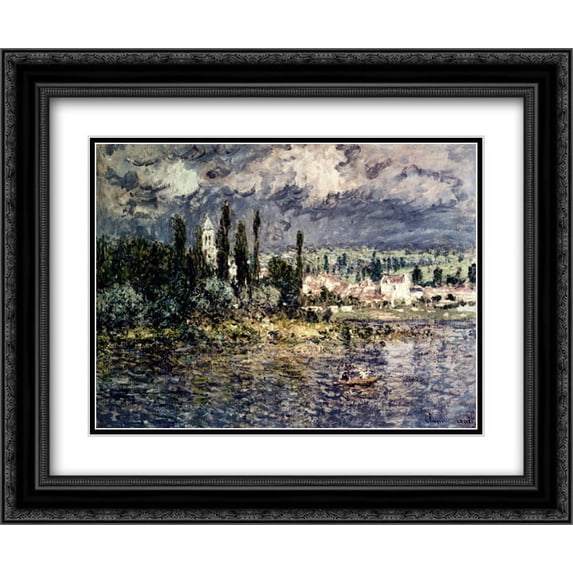 Claude Monet 2x Matted 24x20 Black Ornate Framed Art Print 'Landscape With Thunderstorm'
