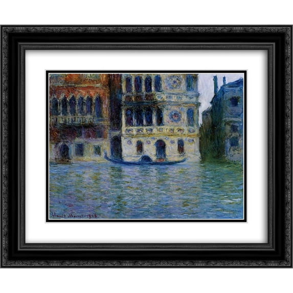 Claude Monet 2x Matted 24x20 Black Ornate Framed Art Print 'Palazzo Dario'