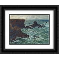 thumbnail image 1 of Claude Monet 2x Matted 24x20 Black Ornate Framed Art Print 'Rocks at Port Coton, the Lion Rock', 1 of 2