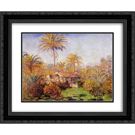 Claude Monet 2x Matted 24x20 Black Ornate Framed Art Print 'Small Country Farm in Bordighera'