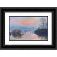 thumbnail image 1 of Claude Monet 2x Matted 24x20 Black Ornate Framed Art Print 'Sunset on the Seine at Lavacourt, Winter Effect', 1 of 2