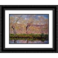 thumbnail image 1 of Claude Monet 2x Matted 24x20 Black Ornate Framed Art Print 'The Banks of the River Epte in Springtime', 1 of 2