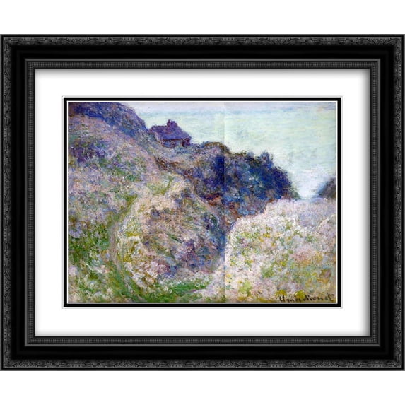 Claude Monet 2x Matted 24x20 Black Ornate Framed Art Print 'The Coastguard Cabin at Varengeville'